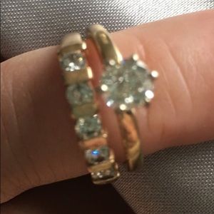 Diamond solitaire and band